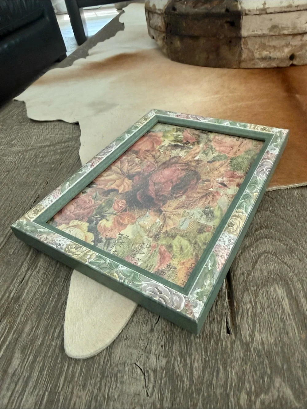 Vintage Style Floral Decoupage Photo Frame